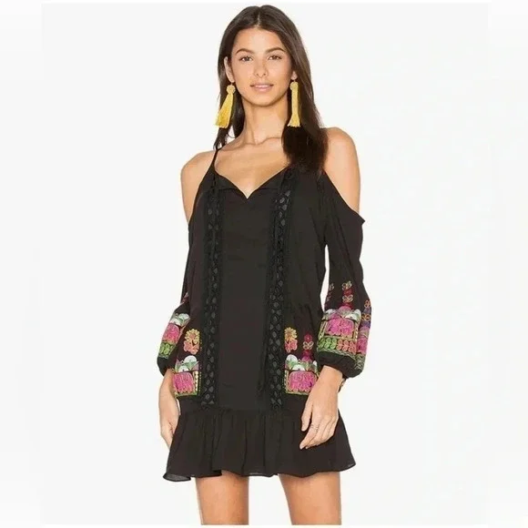 VAVA by Joy Han GABI Open/Cold Shoulder Dress Med with embroidered elephants - Picture 1 of 9